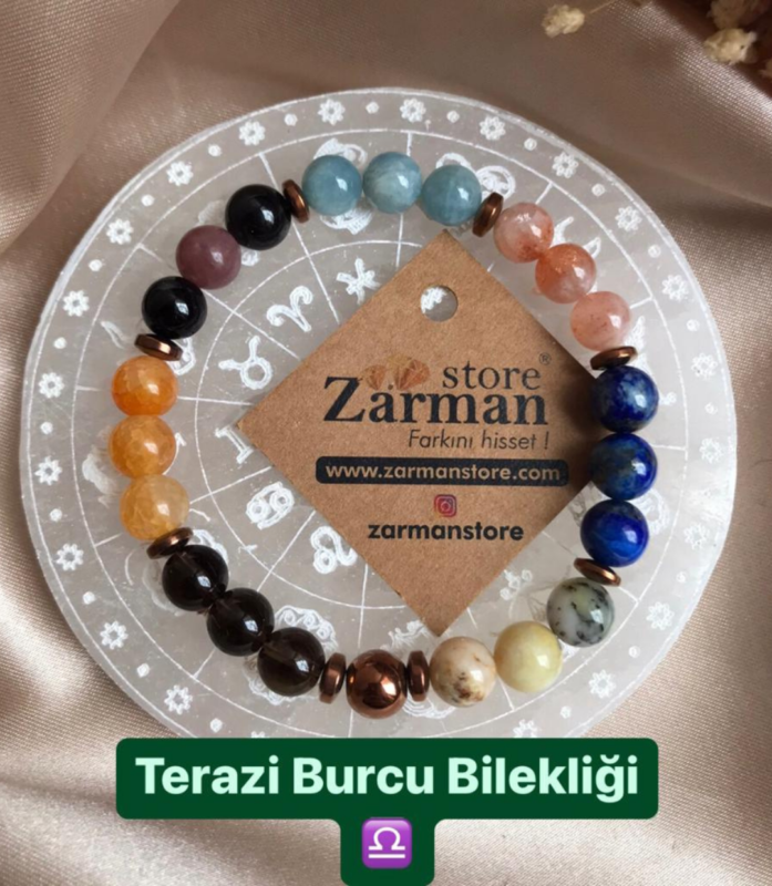 TERAZİ BURCU DOĞAL TAŞ BİLEKLİK Gerçek Doğal Taş Takı Zarman Store